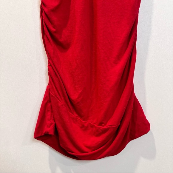 🛍️4 for 20$ / Anonyme Rushed Ring Short Sleeve Tunic Top Fiited / Red / S - Picture 6 of 10